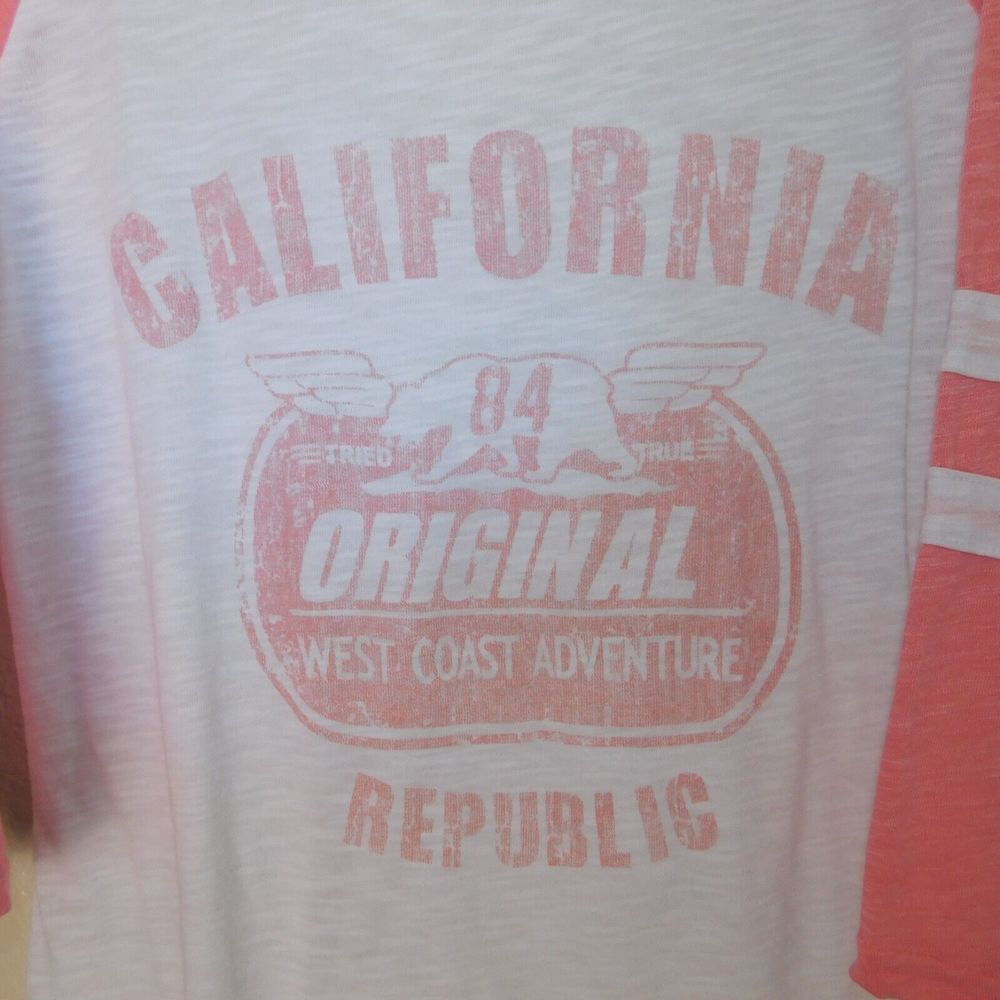 Reflex California Tee Shirt Retro Graphic 3/4 Sleeve Casual Thin Tee Shirt Logo - Picture 4 of 8